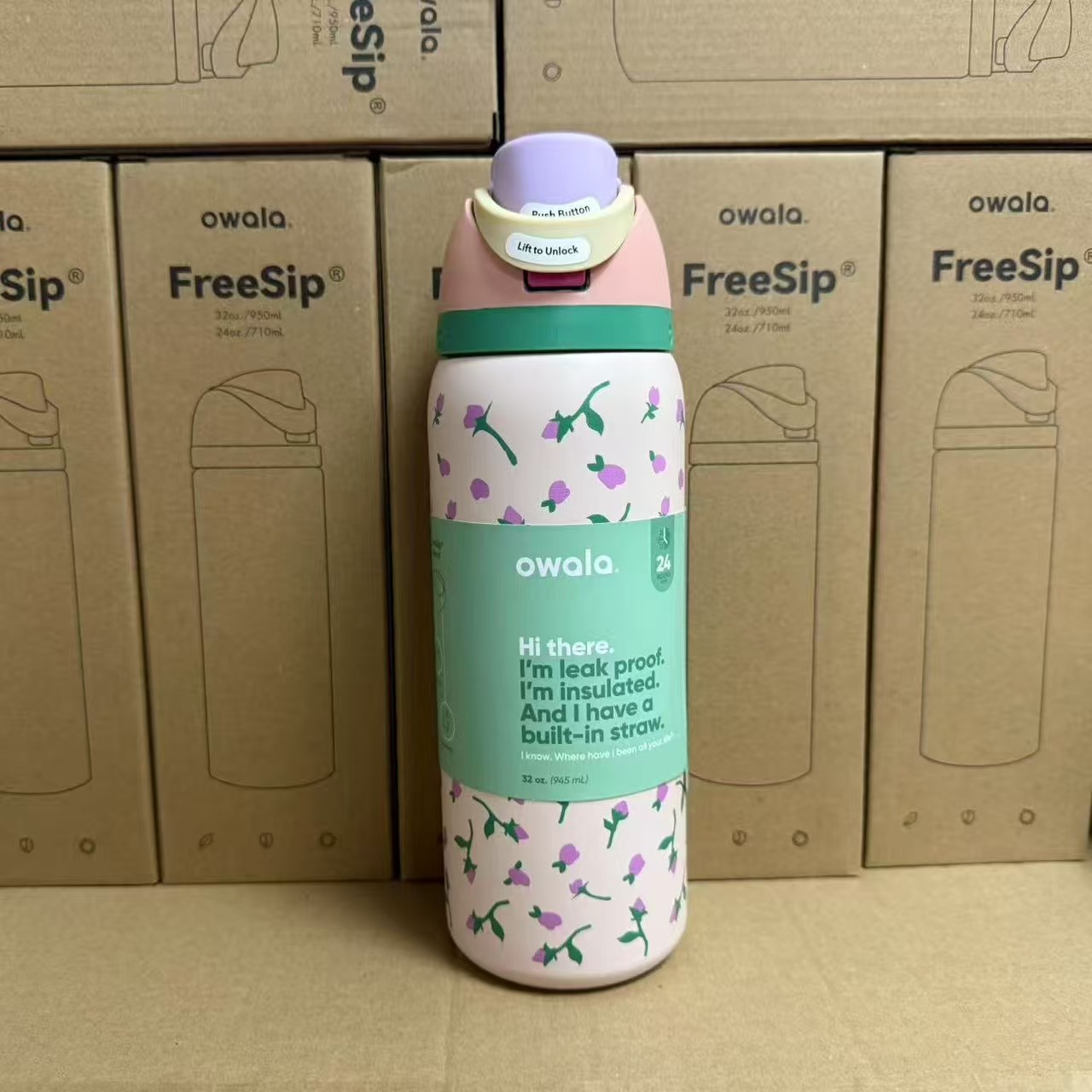 OWALA FreeSip 32oz Stainless Steel Water Bottle - Image 24