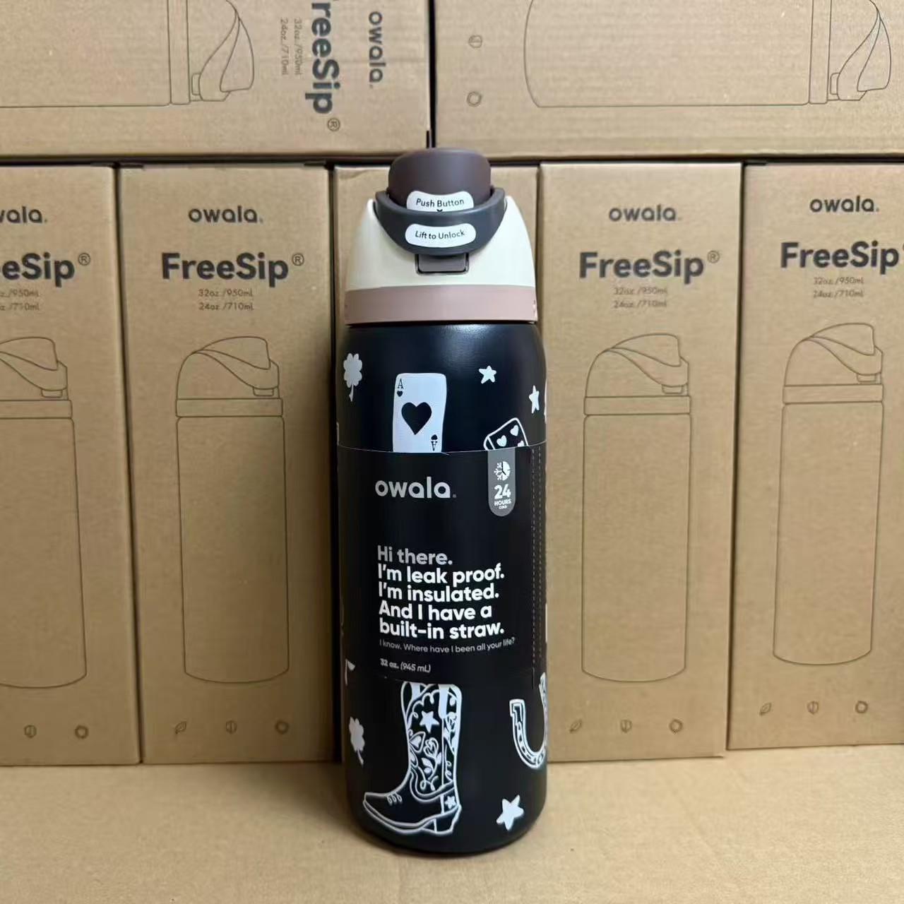 OWALA FreeSip 32oz Stainless Steel Water Bottle - Image 25