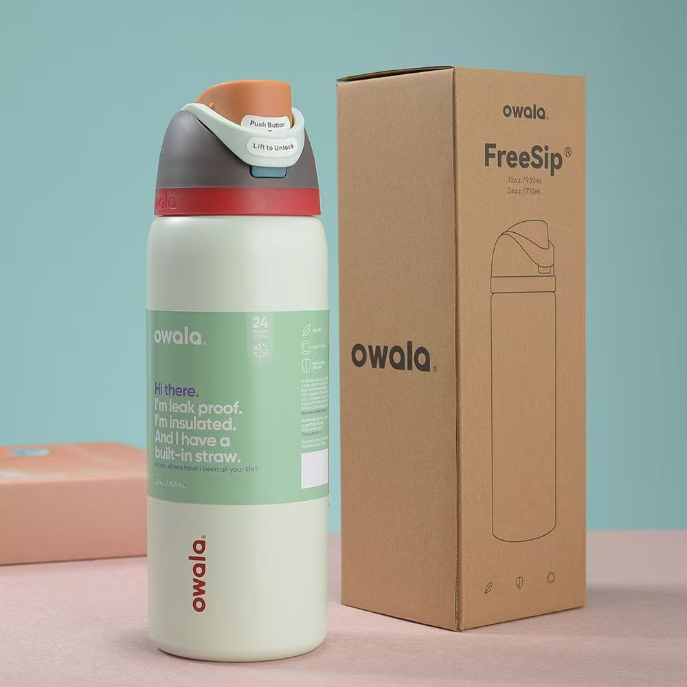 OWALA FreeSip 32oz Stainless Steel Water Bottle - Image 2