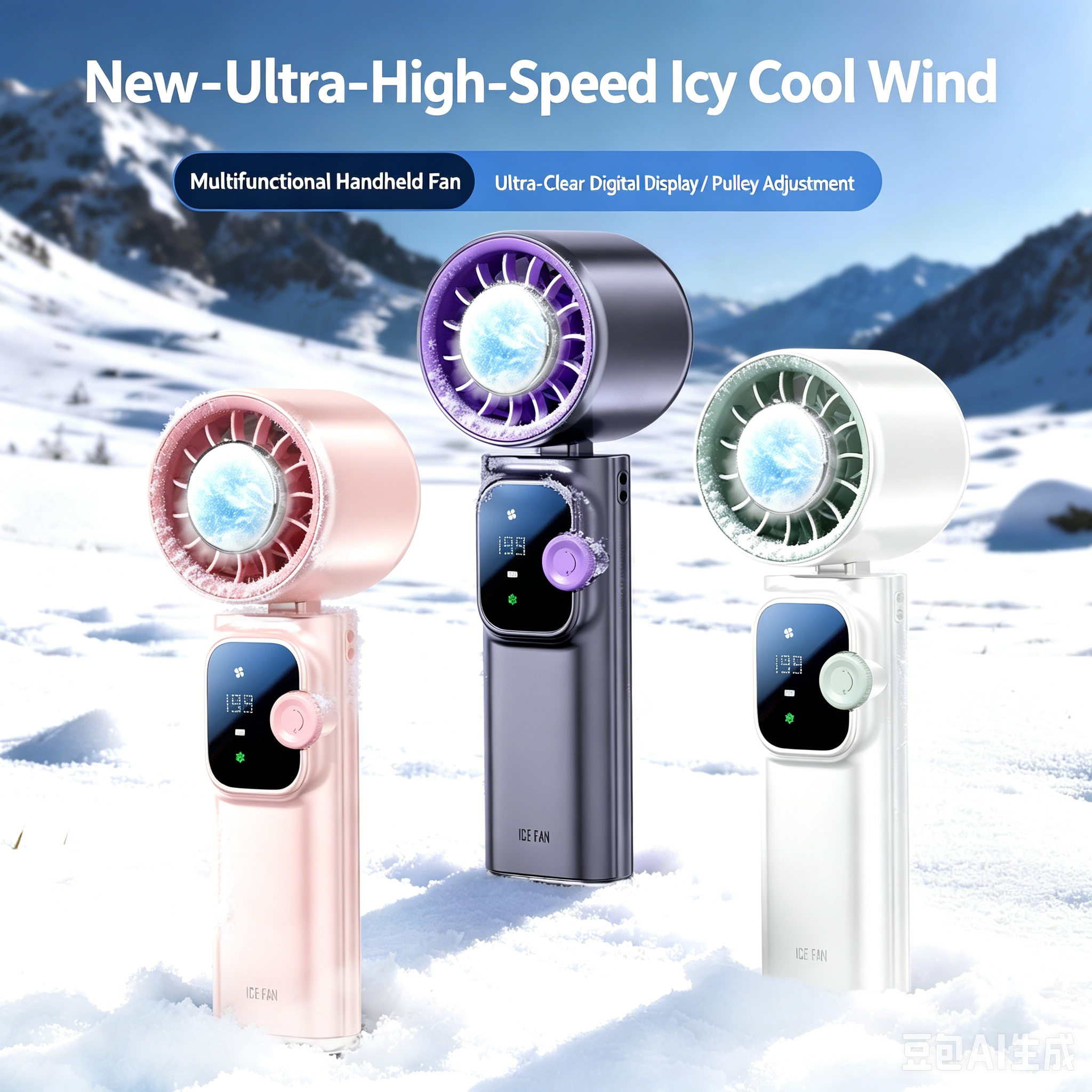 JF166 Handheld Cooling Fan - 199 Speed Levels & 4000mAh