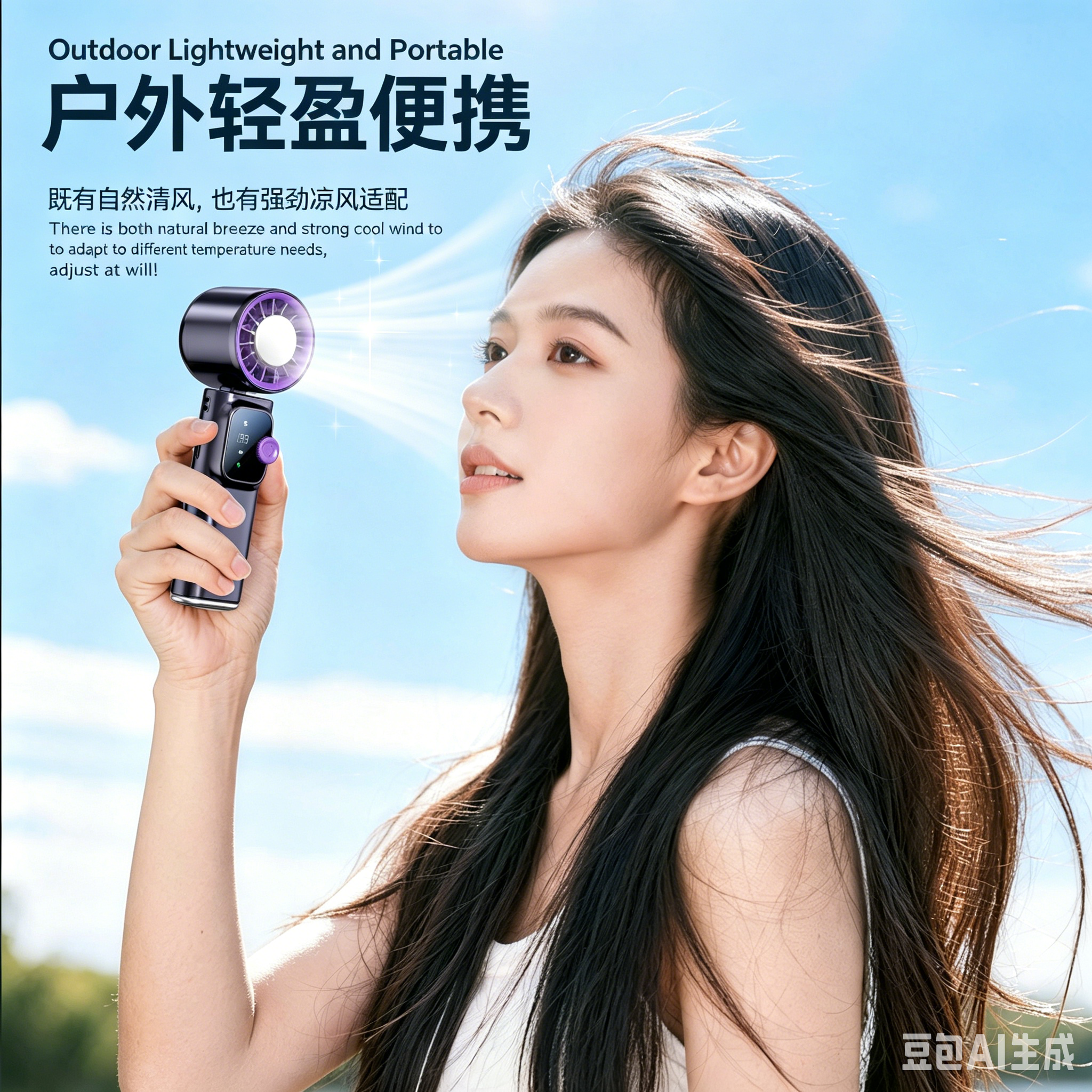 JF166 Handheld Cooling Fan - 199 Speed Levels & 4000mAh - Image 10