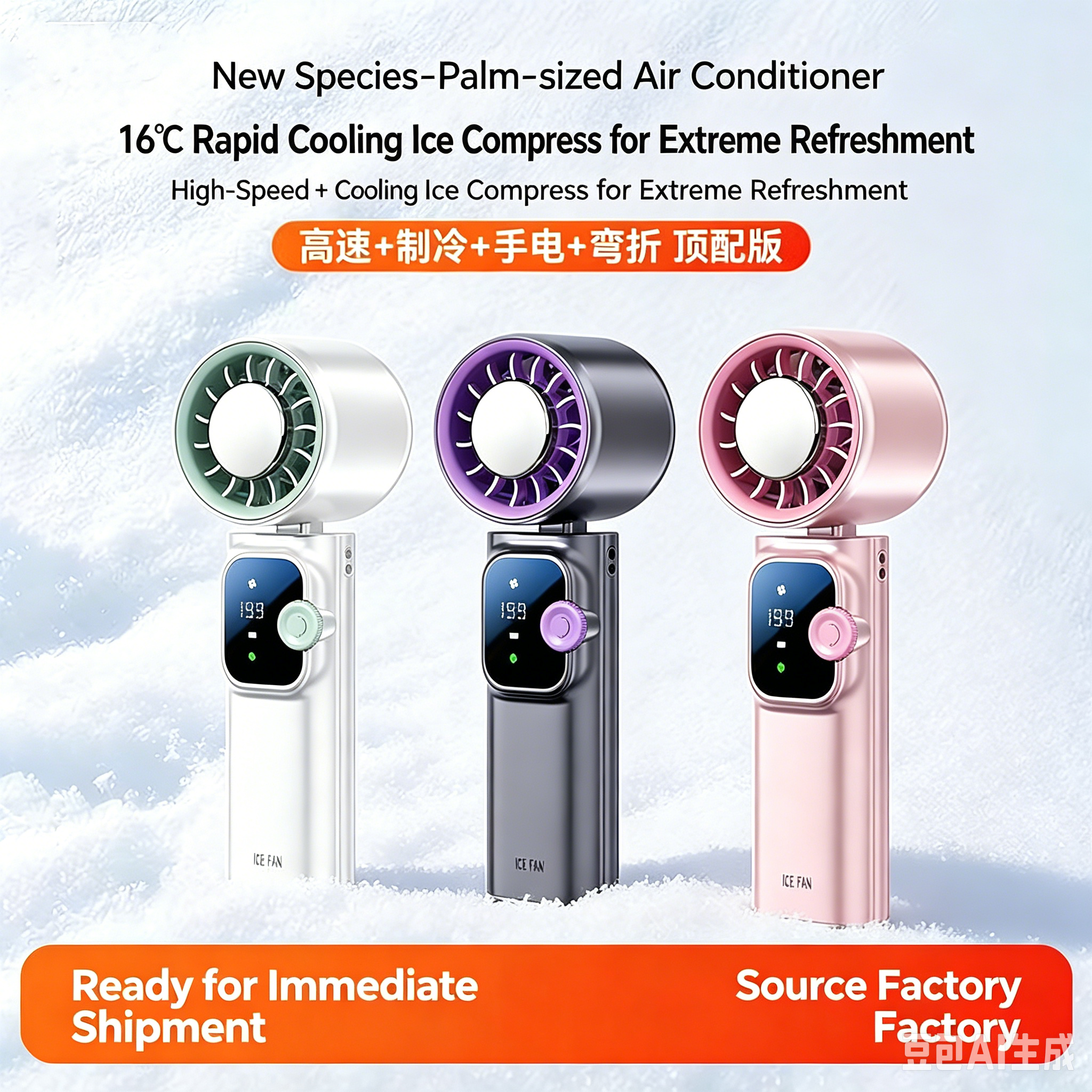 JF166 Handheld Cooling Fan - 199 Speed Levels & 4000mAh - Image 11