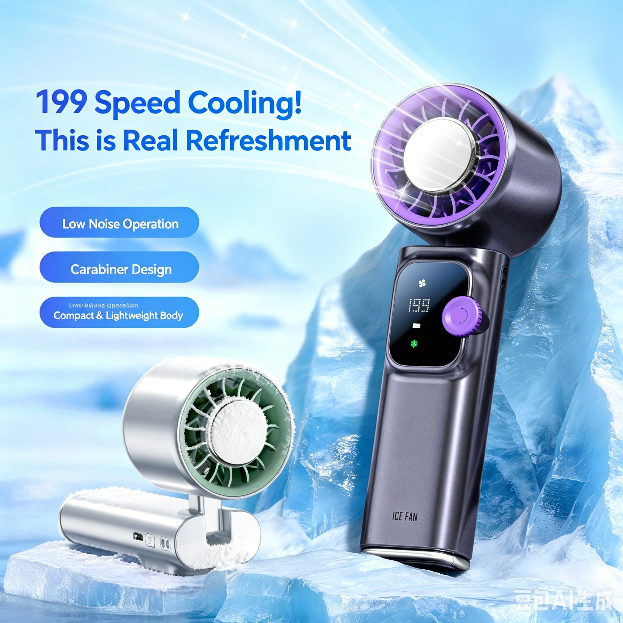 JF166 Handheld Cooling Fan - 199 Speed Levels & 4000mAh - Image 13