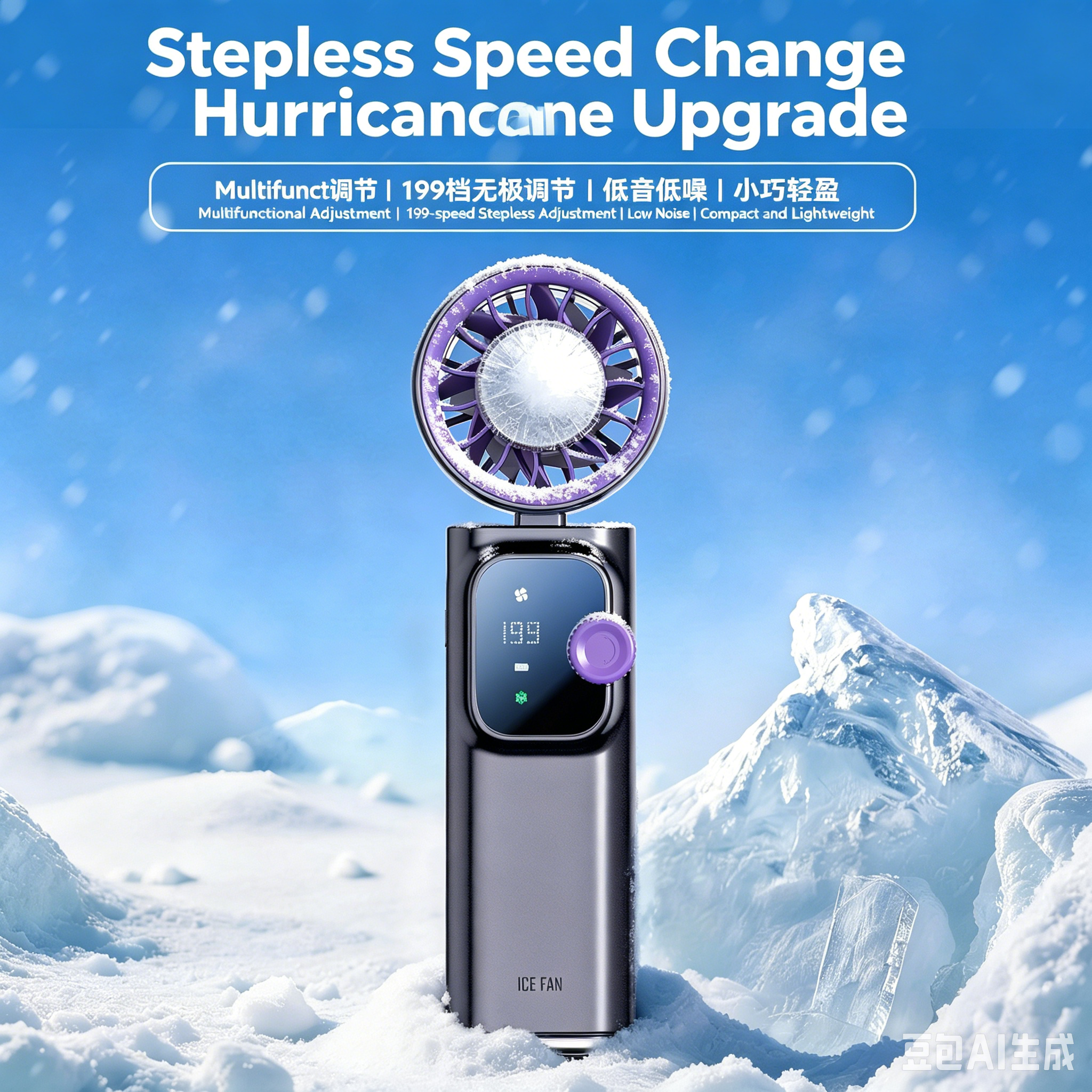 JF166 Handheld Cooling Fan - 199 Speed Levels & 4000mAh - Image 14