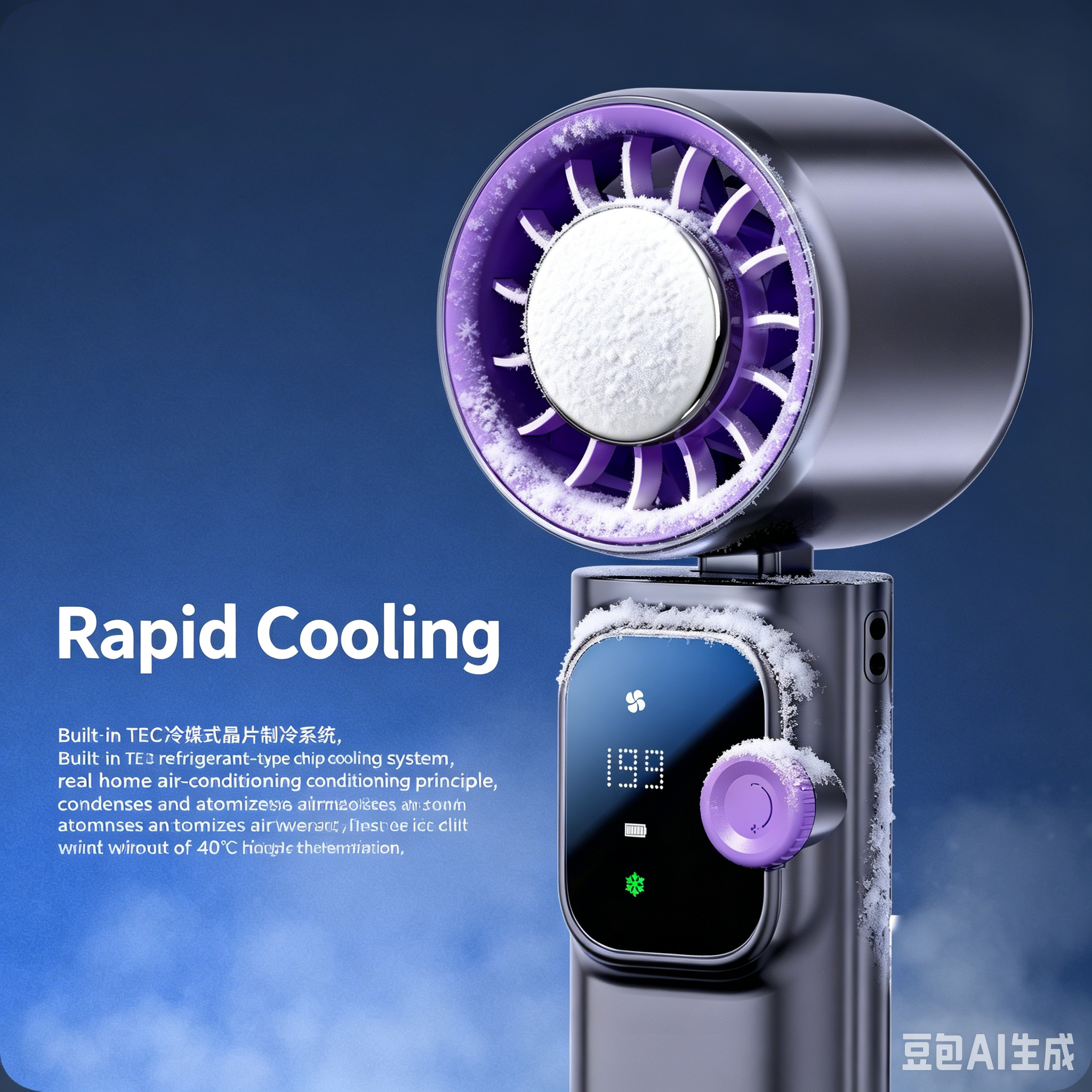 JF166 Handheld Cooling Fan - 199 Speed Levels & 4000mAh - Image 6