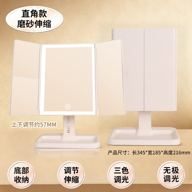 LED Seashell Makeup Mirror - 3 Color Light Folding Vanity Mirror with 2X Magnification - Image 14