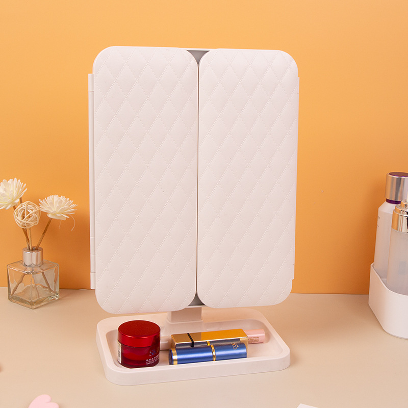 LED Seashell Makeup Mirror - 3 Color Light Folding Vanity Mirror with 2X Magnification - Image 17