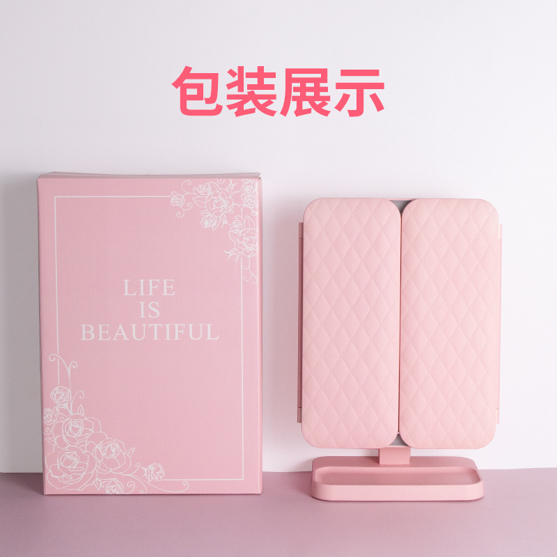 LED Seashell Makeup Mirror - 3 Color Light Folding Vanity Mirror with 2X Magnification - Image 23